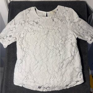 Elegant White Lace Women's Top